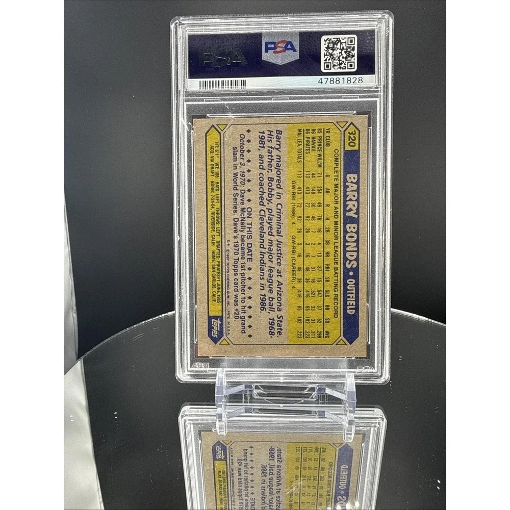Barry Bonds PSA 5 1987‎ Topps Rookie #320 Pirates - Own A Piece Of History